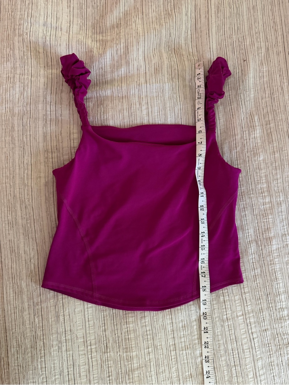 FP Movement by Free People Ruffle-Strap Cutout Tank Top - Fuchsia size Medium - Picture 5 of 6